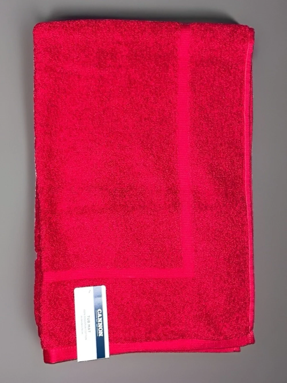 Canon Red Bath Mat 20 x 31 Plush Cotton Towel USA NWT Vintage